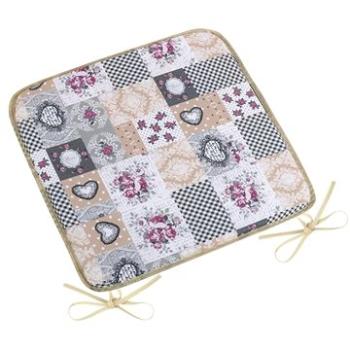 BELLATEX Sedák DITA 34/408 – hladký, 40 × 40, patchwork love (9515)