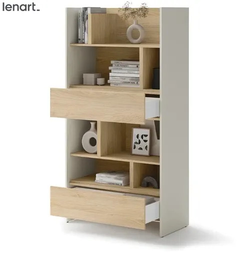 Dig-net nábytok Regál Lenart BED CONCEPT BC-28 | kašmír / dub nagano