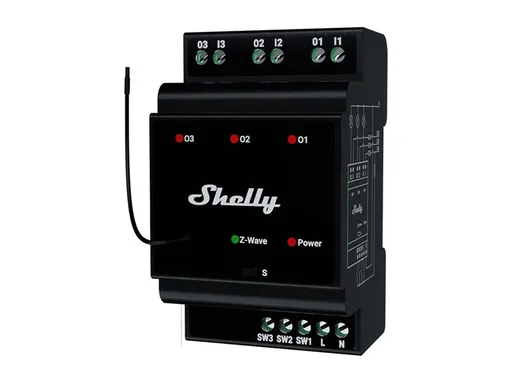 Relé na DIN lištu SHELLY PRO 3 Z-Wave