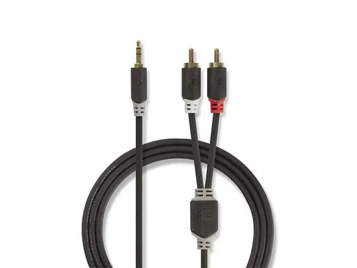 Kábel Jack 3,5mm stereo/2x Cinch 1m NEDIS CABW22200AT10