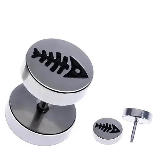 Nepravý plug z ocele s kostrou ryby v koliesku