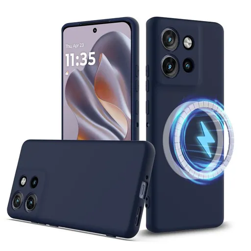 RUBBER MAGSAFE Silikónový kryt pre Motorola Edge 60 Neo / 50 Neo / ThinkPhone 25 NAVY BLUE