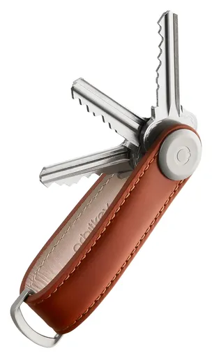 Kľúčenka Orbitkey Leather Cognac with Tan Stitching