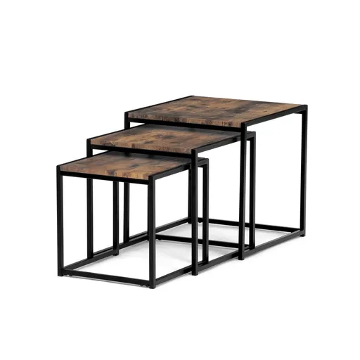 Súrpava konferenčných stolíkov, staré drevo, 3 ks