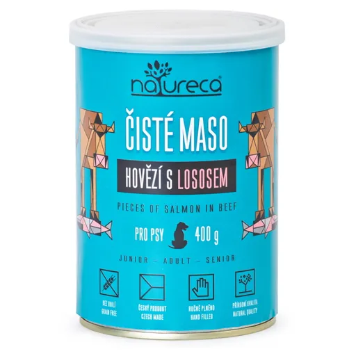 NATURECA Konzerva hovädzia s lososom pre psov 400 g