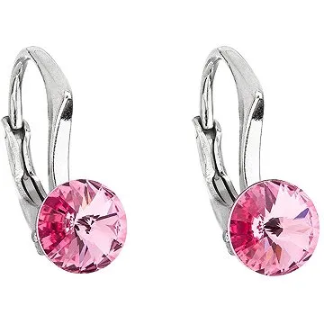 EVOLUTION GROUP 31230.3 visiace okrúhle dekorované kryštálmi Swarovski (925/1000, 1,2 g, ružové) (8590962318715)