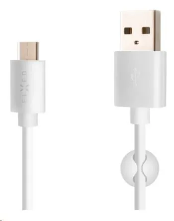 FIXED dátový a nabíjací kábel, USB-A -> USB-C, 20 W, dĺžka 1 m, biela