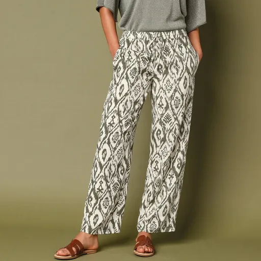 Široké nohavice s potlačou a pružným pásom