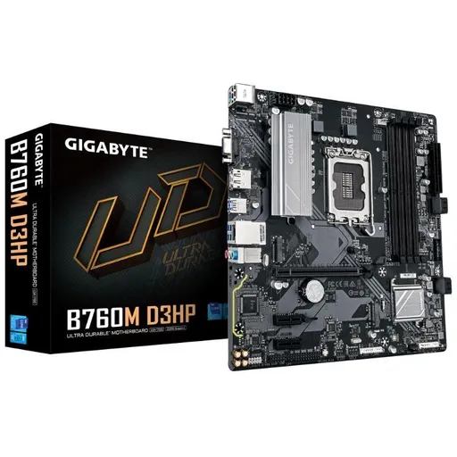 GIGABYTE MB Sc LGA1700 B760 D3HP, Intel B760, 4xDDR5, 1xDP, 1xHDMI, 1xVGA, mATX