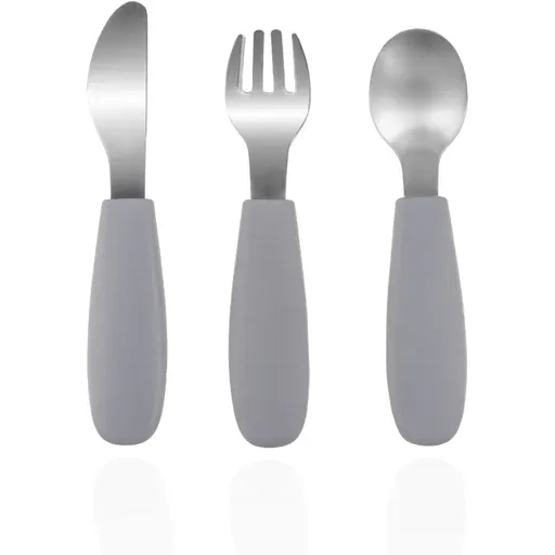 Zopa Silicone Children's Cutlery príbor 6 m+ Dove Grey 3 ks