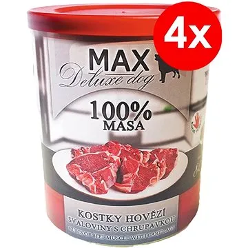 MAX deluxe kocky hovädzej svaloviny s chrupavkou 800 g, 4 ks (8594025084241)