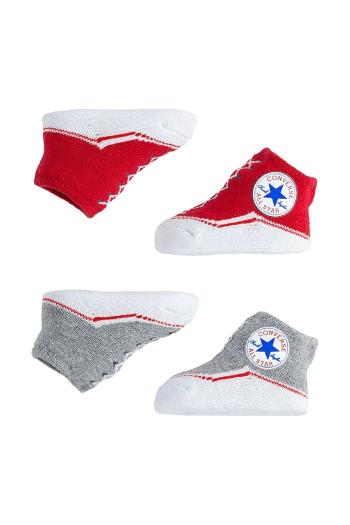 Ponožky pre bábätká Converse 2-pak červená farba
