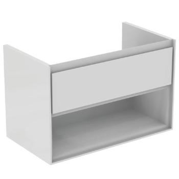 Kúpeľňová skrinka pod umývadlo Ideal Standard Connect Air 80x44x51,7 cm v kombinácii hnedá mat / biela mat E0827VY