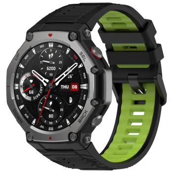 SPORTY Vymeniteľný silikónový remienok Amazfit T-Rex 3 BLACK GREEN