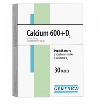 GENERICA Calcium 600 + vitamín D3 30 tabliet