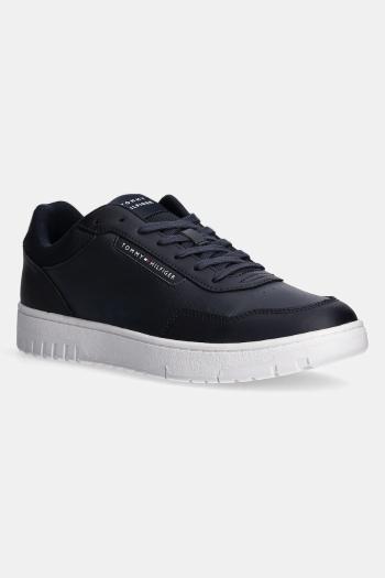 Tenisky Tommy Hilfiger TH BASKET CORE LTH PINPERF tmavomodrá farba, FM0FM05466