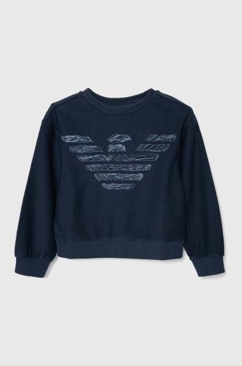 Detská mikina Emporio Armani tmavomodrá farba, s nášivkou