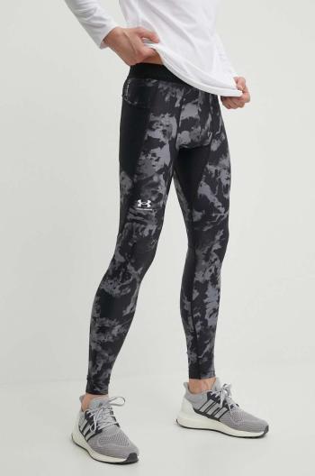 Tréningové legíny Under Armour HeatGear Iso-Chill Printed čierna farba, vzorované