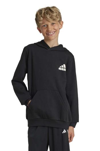 Detská mikina adidas DOODLE PACK HD čierna farba, s kapucňou, s potlačou, IZ0420
