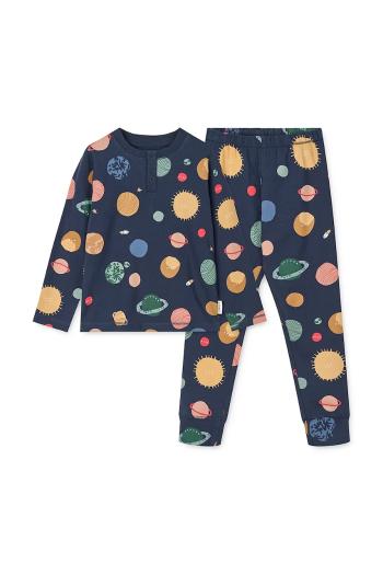 Detské pyžamo Liewood Wilhelm Printed Pyjamas Set tmavomodrá farba, vzorované, LW20361