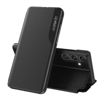 MG Eco Leather View knižkové puzdro na Samsung Galaxy S25 Edge, čierne