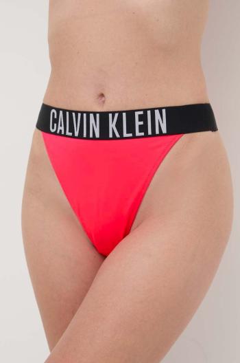 Plavkové tangá Calvin Klein ružová farba,KW0KW02665