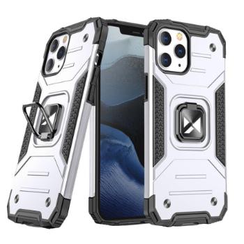 MG Ring Armor plastový kryt na iPhone 14 Pro, strieborný