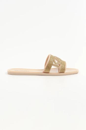 Šľapky Karl Lagerfeld JELLY III dámske, zlatá farba, KL80005S