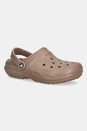Crocs papucs Classic Lined Clog barna, 203591