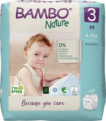 BAMBO Nature Plienky jednorázové 3, 28 ks, pre 4-8 kg