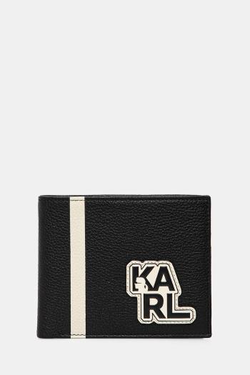Kožená peňaženka Karl Lagerfeld pánska, čierna farba, ASM32003
