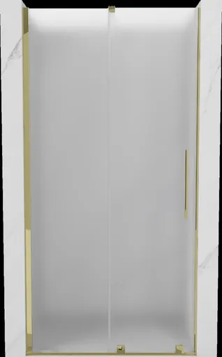 MEXEN/S - Velár posuvné sprchové dvere 100, dekor, zlatá 871-100-000-31-50