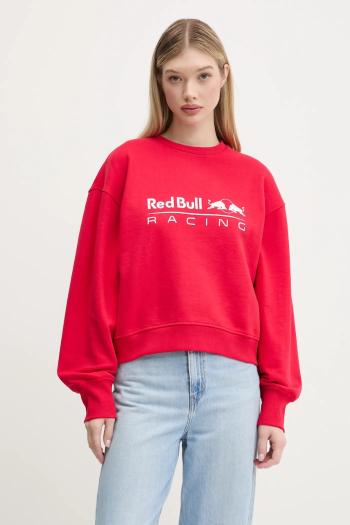 Mikina Red Bull Racing x Pepe Jeans LOGO CREW dámska, červená farba, s potlačou, RL580012