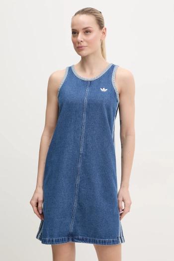 Rifľové šaty adidas Originals DENIM 3S DRESS mini, rovný strih, JD2580