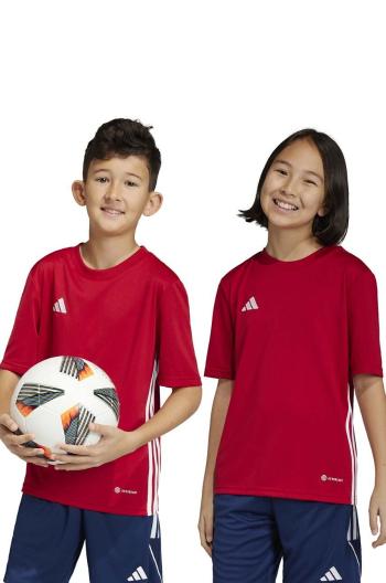 Detské tričko adidas Performance červená farba, s nášivkou