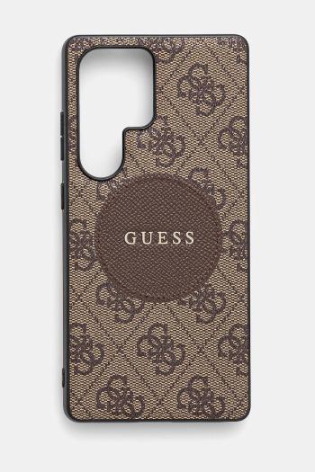 Puzdro na mobil Guess Samsung Galaxy S25 Ultra hnedá farba, GUHMS25LP4PGRSGW