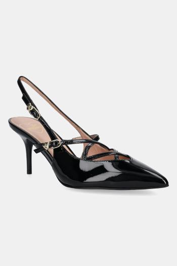 Kožené lodičky Love Moschino čierna farba, JA10287G1NIH0000
