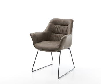 Jedálenská stolička Kaira-Flex taupe vintage tenká základňa čierna
