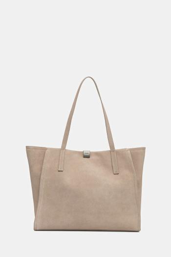 Semišová kabelka Calvin Klein béžová farba, K60K612983