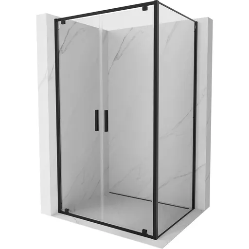 MEXEN/S - Exo sprchovací kút dvere krídlové 70 x 85, transparent, čierna 8182-070-085-70-00
