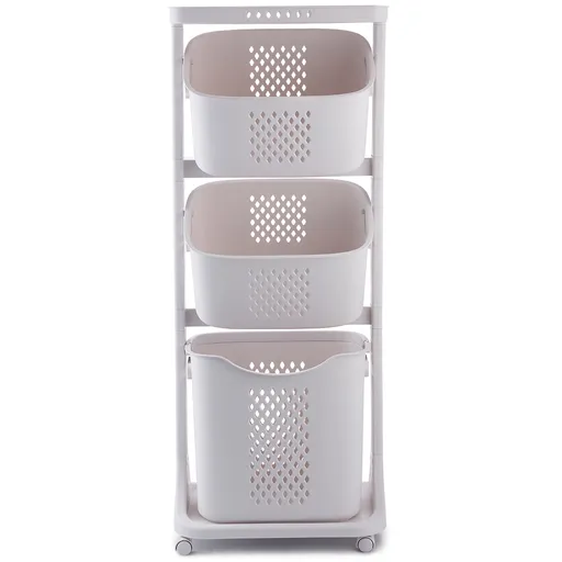 4Home Univerzálne úložné koše na kolieskach TRIS, 3 poschodia, 3 poschodia