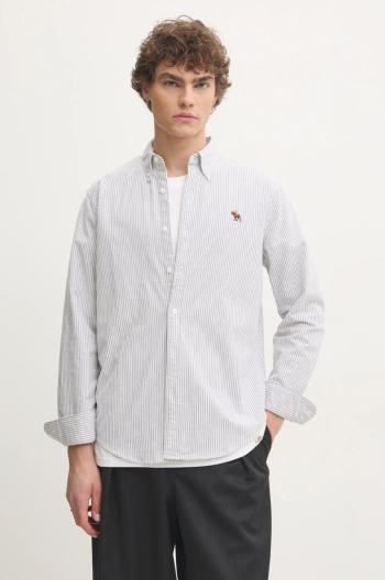 Košeľa Abercrombie & Fitch pánska, šedá farba, regular, s golierom button-down, KI125-4185