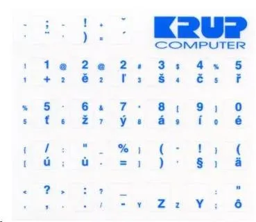 PremiumCord Slovenská prelepka na klávesnici - modrá