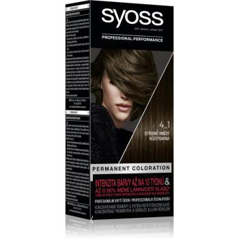 Syoss Color permanentní barva na vlasy odstín 4-1 Středně hnědý 2x50 ml