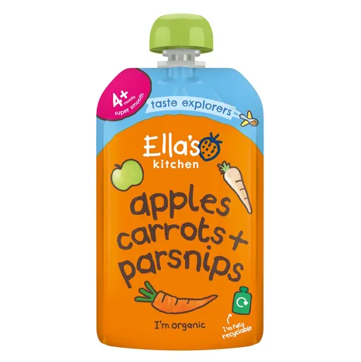 ELLA'S KITCHEN Mrkva jablko a paštrnák BIO 120 g