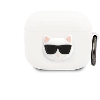 Karl Lagerfeld Choupette Head Silikonové Pouzdro pro Apple Airpods 3 White (3700740509371)