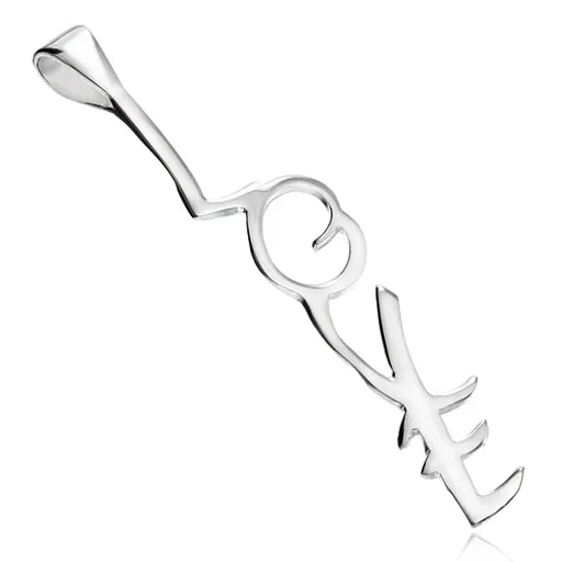 Prívesok zo striebra 925 - ozdobný nápis LOVE