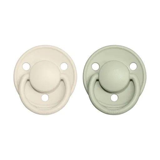 BIBS De Lux cumlíky z prírodného kaučuku 2 ks veľ. 2 Ivory / Sage