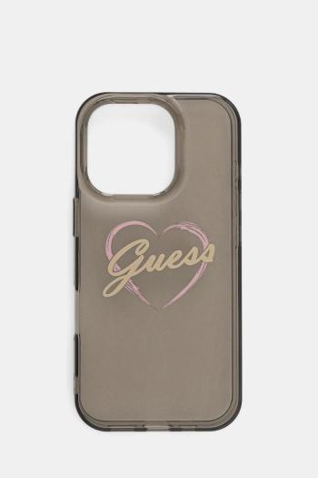 Puzdro na mobil Guess iPhone 16 Pro 6.3" čierna farba, GUHCP16LHCHGSPK