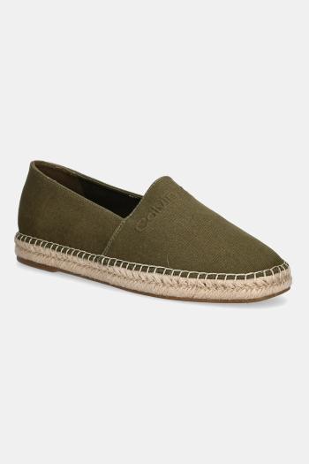 Espadrilky Calvin Klein ESPADRILLE CV LOGO zelená farba, HM0HM01808
